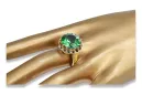 Emerald Or jaune 8 carats Anneau Vintage vrc035x-em Art Deco Bijoux de l’URSS, style russe